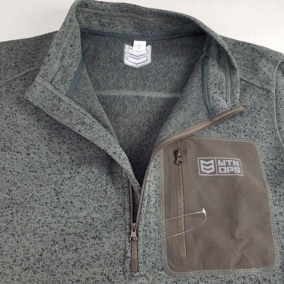 Mtn Ops Summit Fleece Jacket Mens Small Green 1/4 Zip Pullover Outdoor Winter - Picture 4 of 9